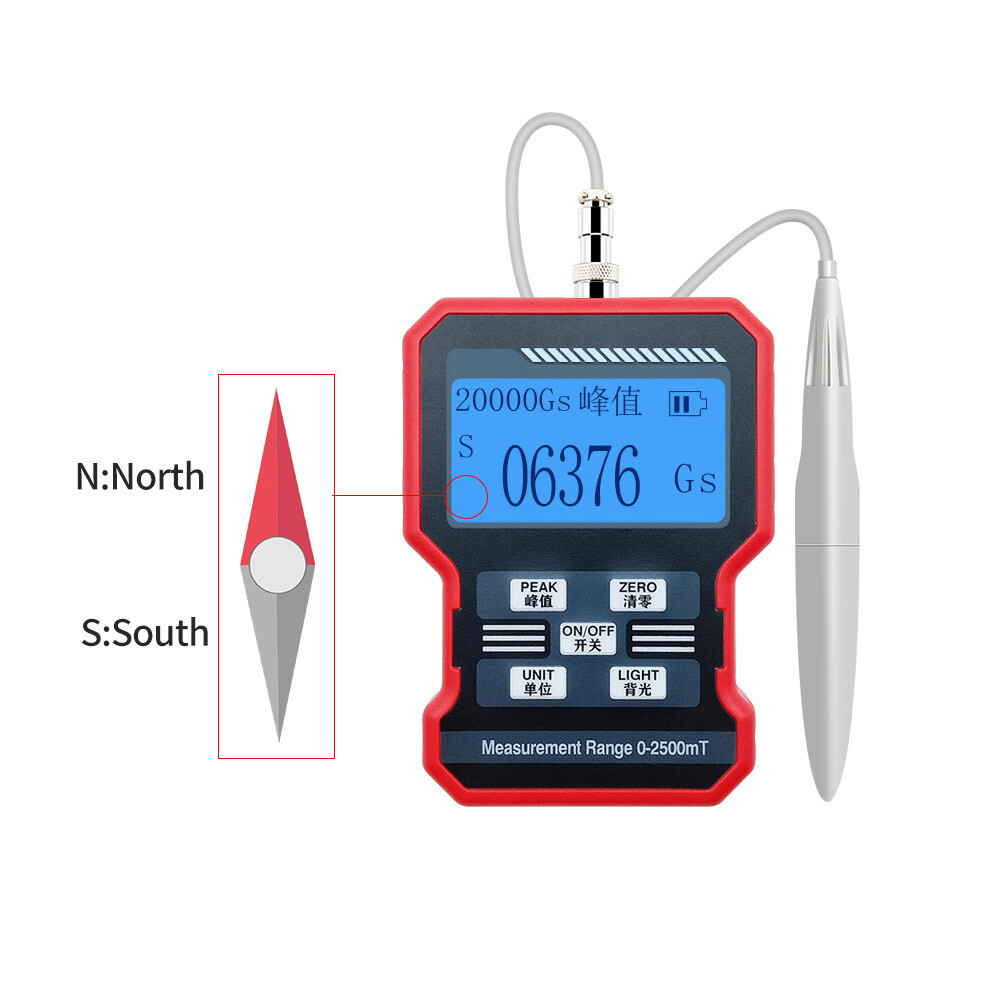 High Precision Digital Tesla Meter Flux Gauss Meters Magnetic Field Detector New