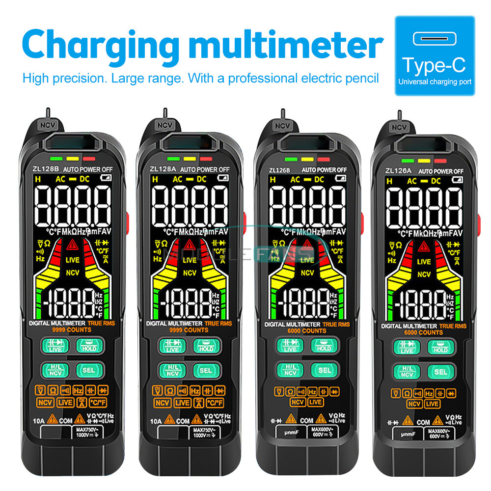 Digital Multimeter Voltage Current Capacitance Frequency Diode True RMS Tester