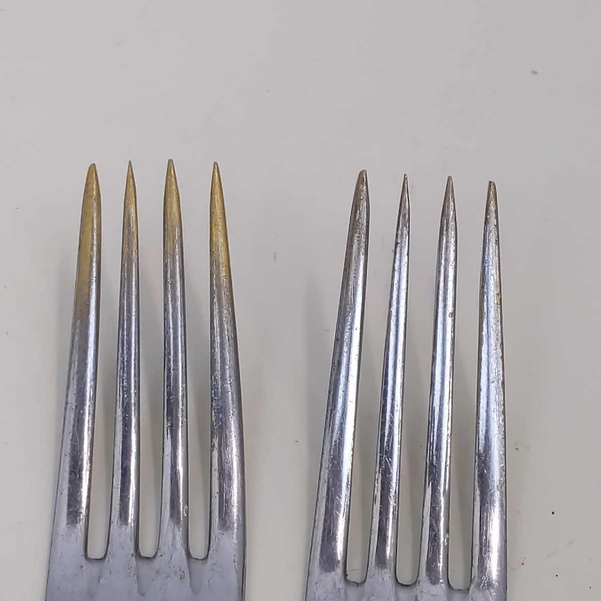 WS Nicht Rostend Dinner Forks Set 2 Silver plated Germany Flatware Vintage