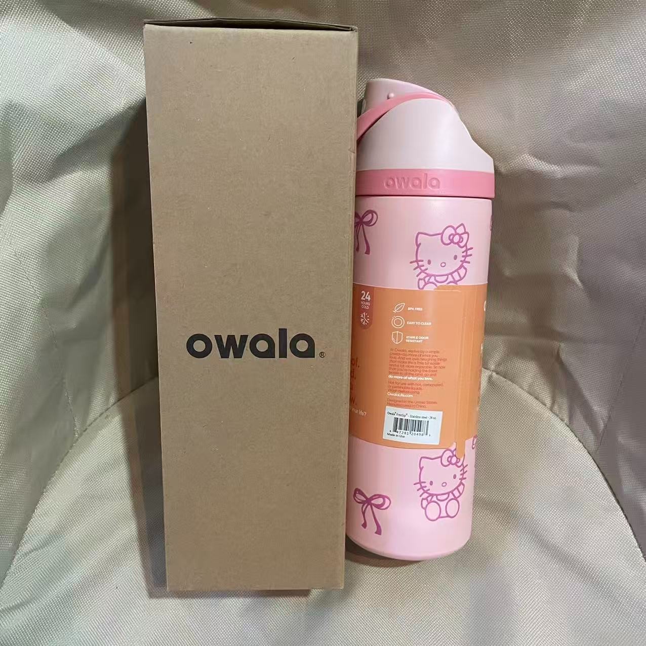 Owala x Hello Kitty Pink Rose Quartz Bottle 24 oz 950 ML Rare Limit