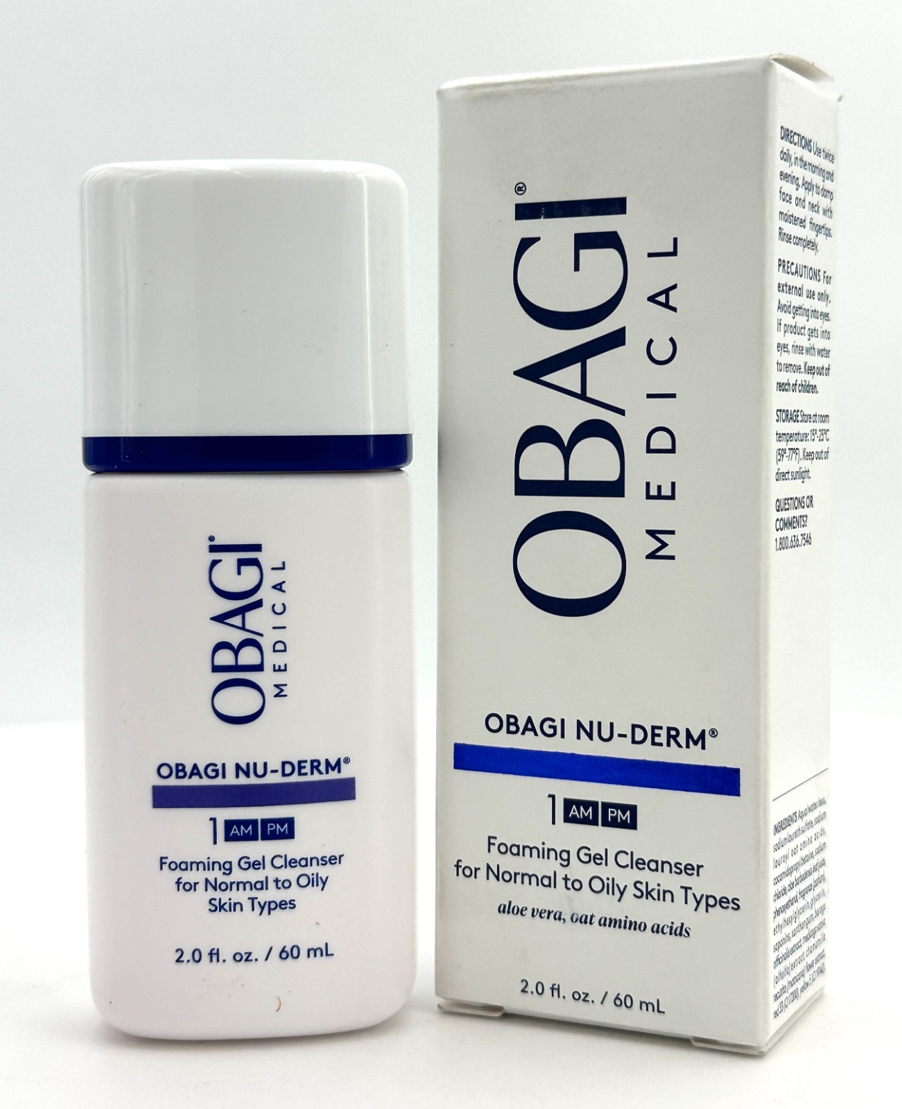 Obagi Nu-Derm Foaming Gel Cleanser #1 Normal to Oily Skin 2 fl oz (60 ml)