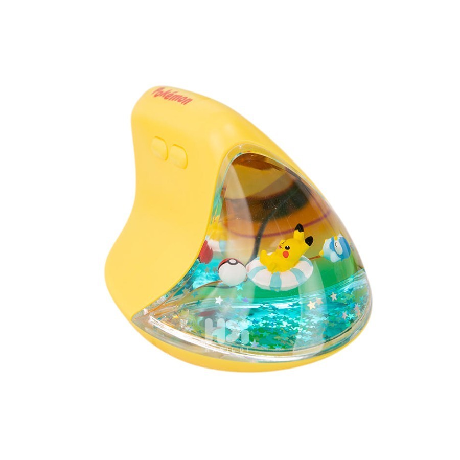 Pokemon Pikachu Wireless Vertical Mouse RF 2.4GHz 1200 DPI Yellow Ergonomic