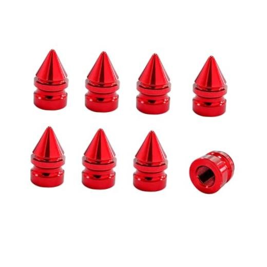 Ziciner Car Tire Valve Stem Caps, Corrosion Resistant Leakproof Tire 8 PCS Red