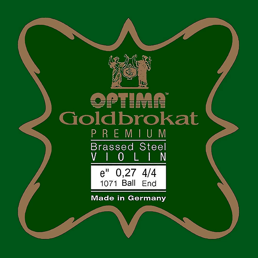 Optima Goldbrokat Premium Brassed Violin E String 4/4, Medium, 27 guage ball end