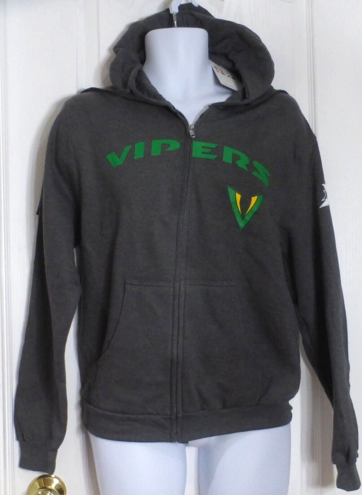 TAMPA BAY VIPERS Football Hoodie Sweatshirt, XFL, Charcoal, Size Small, NWT