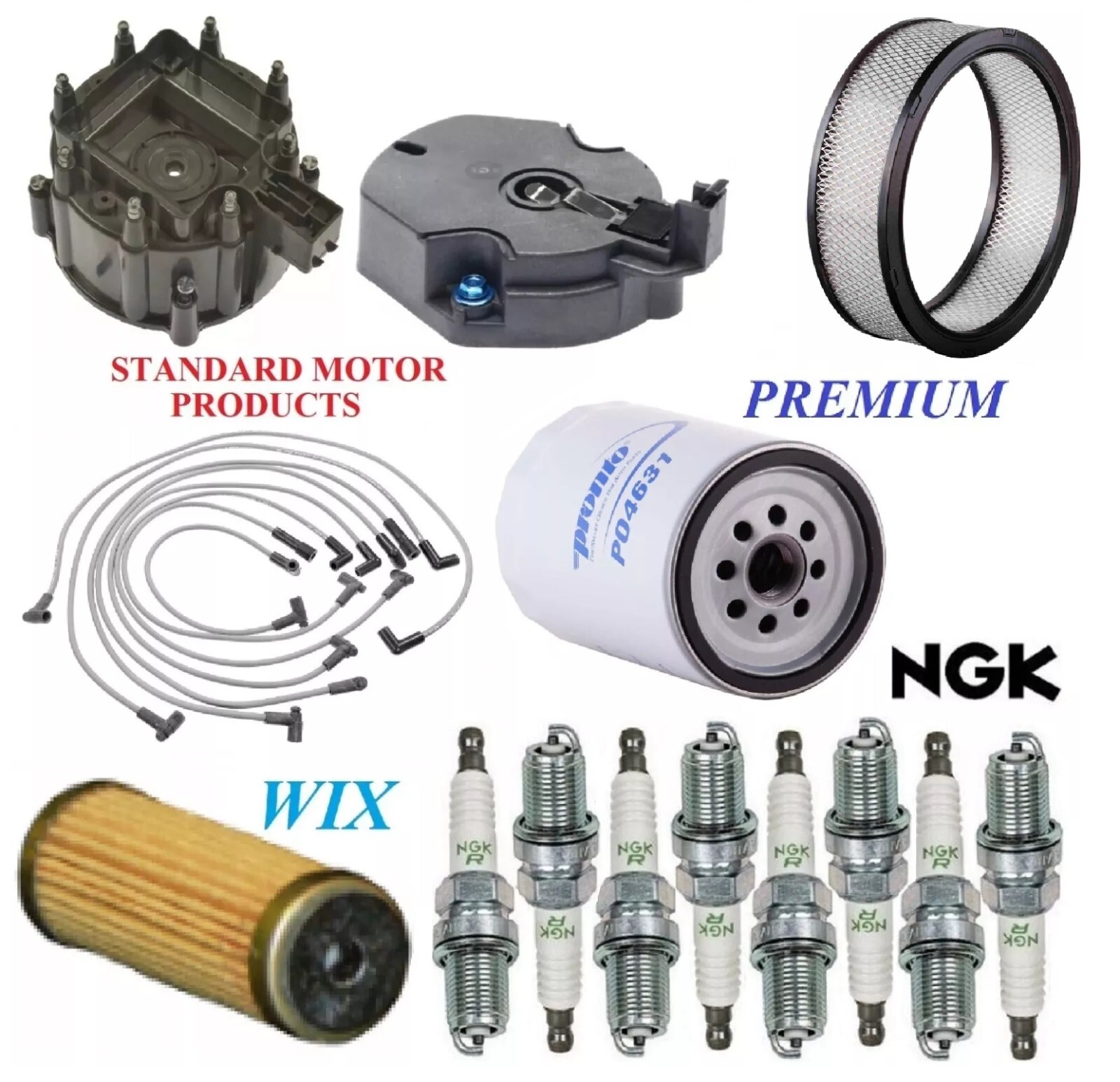 Tune Up Kit Filters Cap Wire Spark Plugs For GMC C2500 V8 5.0L 1981-1982; 1985