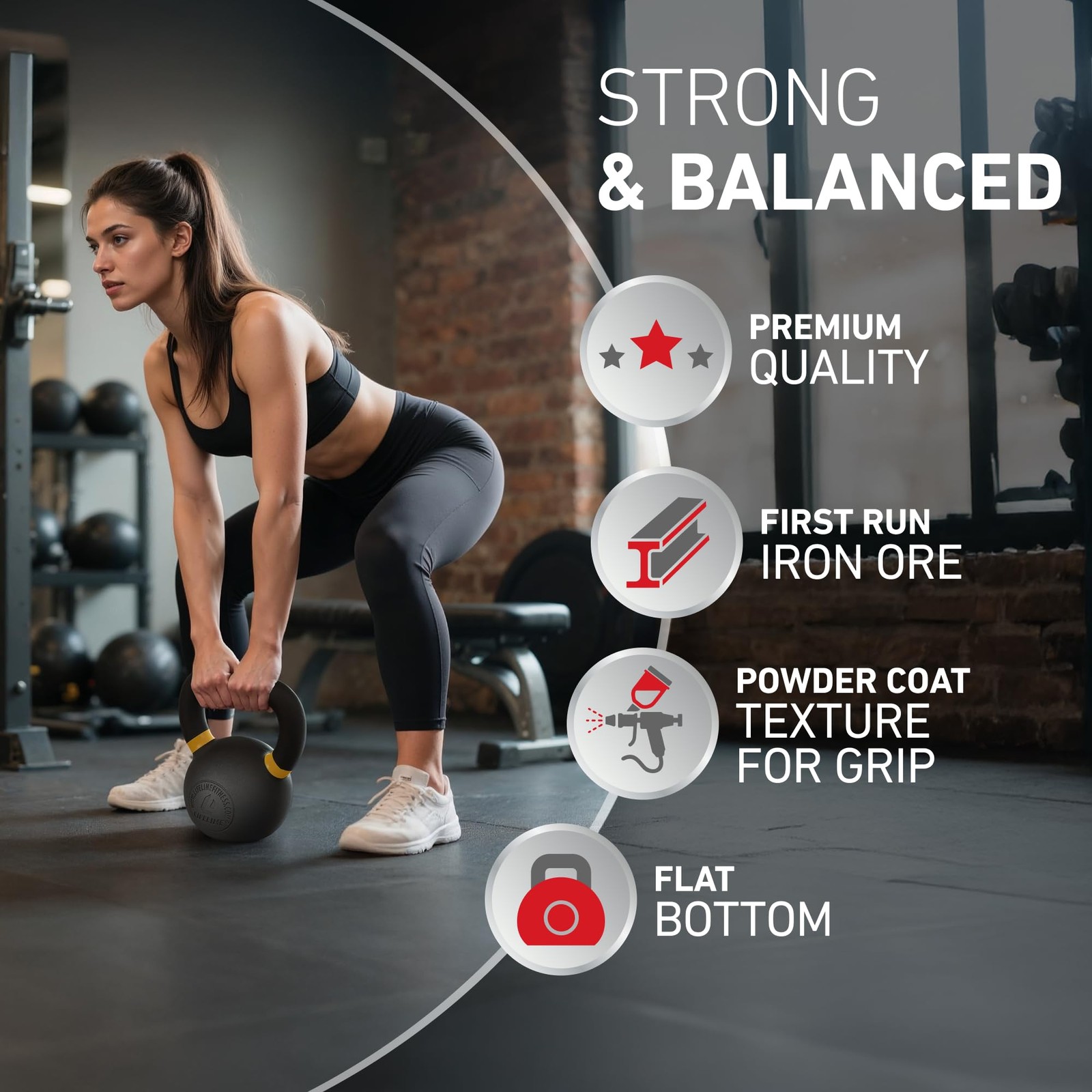 9 lb Kettlebell for Home Gym Strength Training - Ideal Weight for Workouts