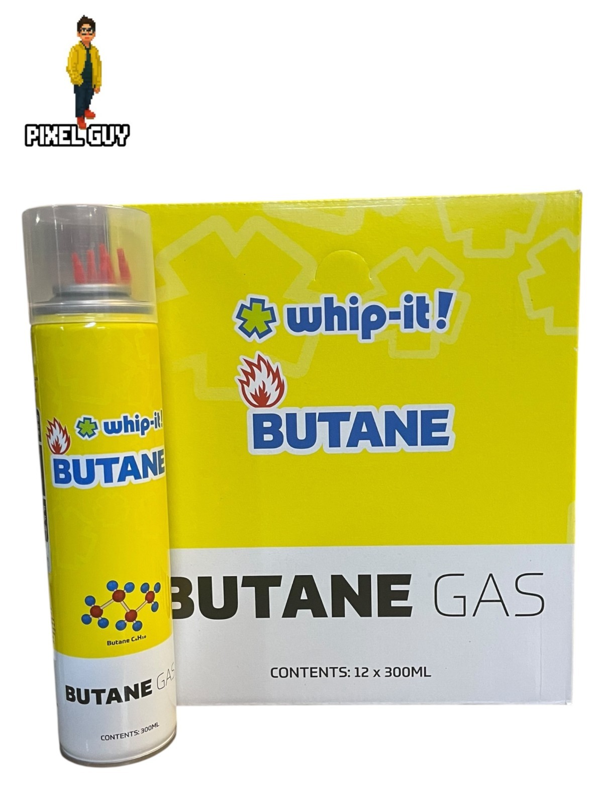Pack of 12 Whip-It! Butane New Packaging Fresh Stock 5 Universal Tips 300ml Each