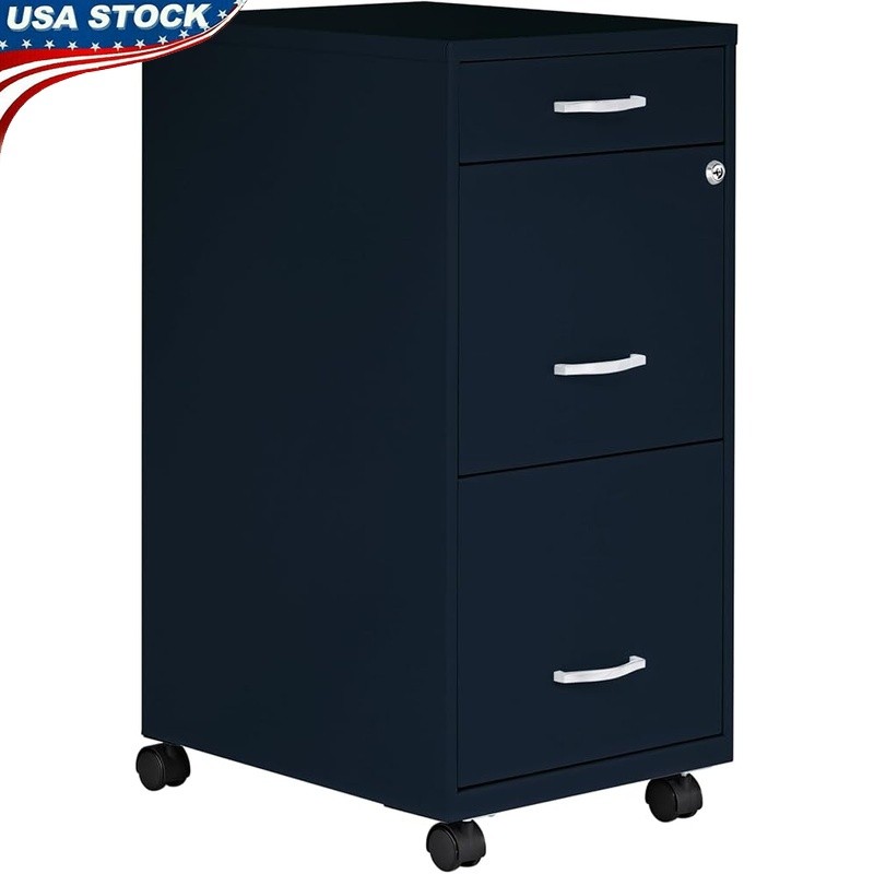3 Drawer Rolling File Cabinet Mobile Storage Solution W/ Lockable Drawers New