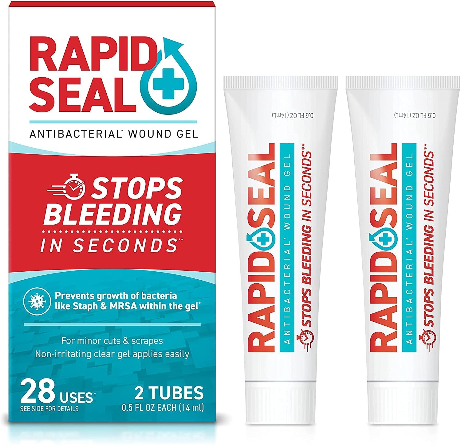 Hemostatic Gel 0.5oz 2 Pack Rapid-Seal Wound Tubes Stops Bleeding Seconds Ideal