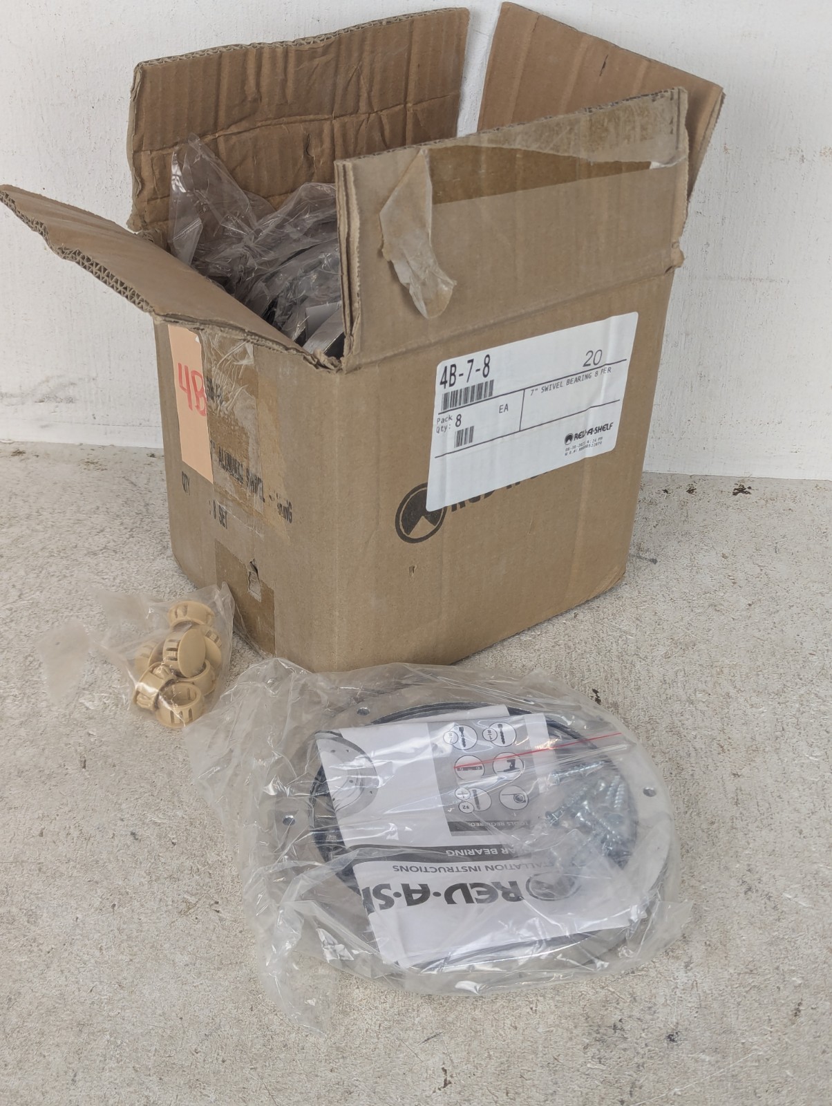 Lazy Susan Bearing 7" Diameter 4B-7 Rev-A-Shelf Aluminum New Lot of 7 Pcs