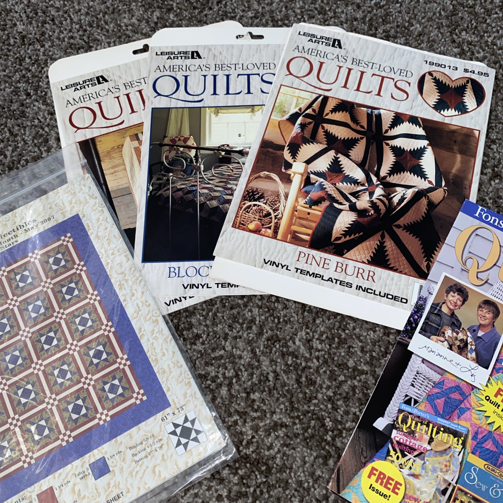 Leisure Arts Americas Best Loved Quilts templates x3 +2 other Patterns Look! VTG