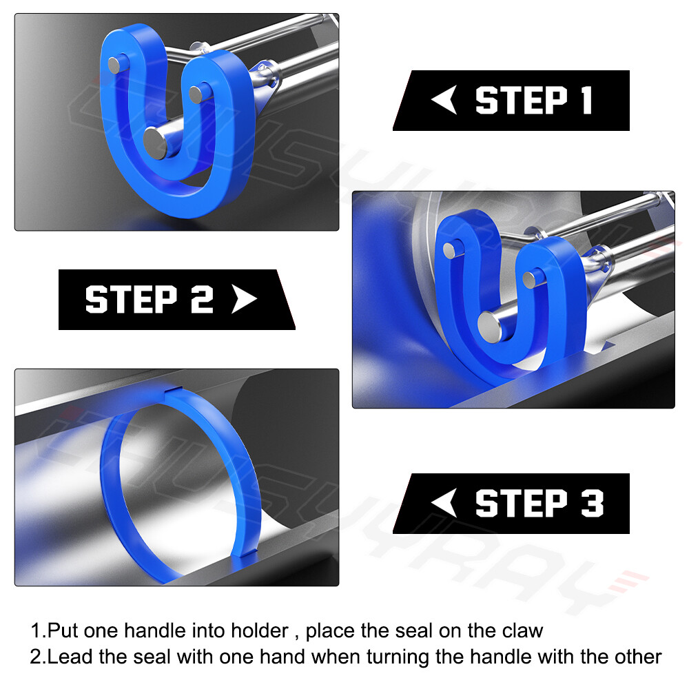 Silver Hydraulic Cylinder Piston Rod Seal U-cup Installation Tool Kit Universal