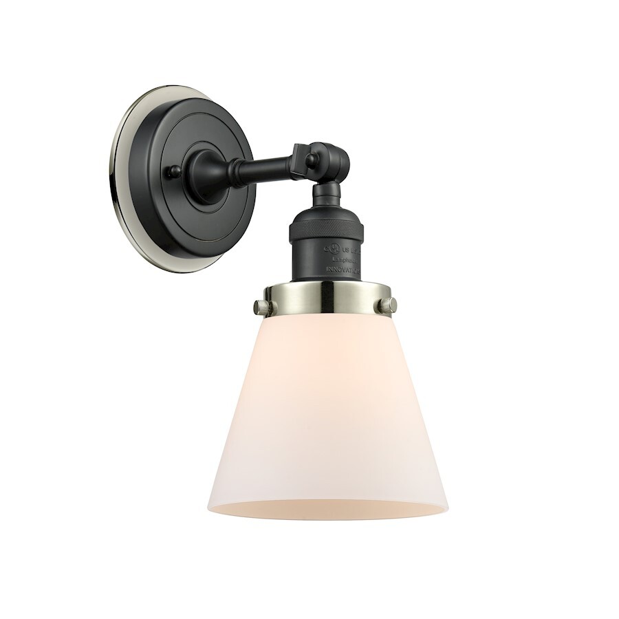 Innovations FR Cone 1 Light Sconce, BK G61 - 203BK-BPPN-HRPN-G61
