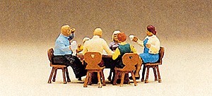 Preiser 10282 HO Family Krause In Garden Restaurant Figures (Set of 6)