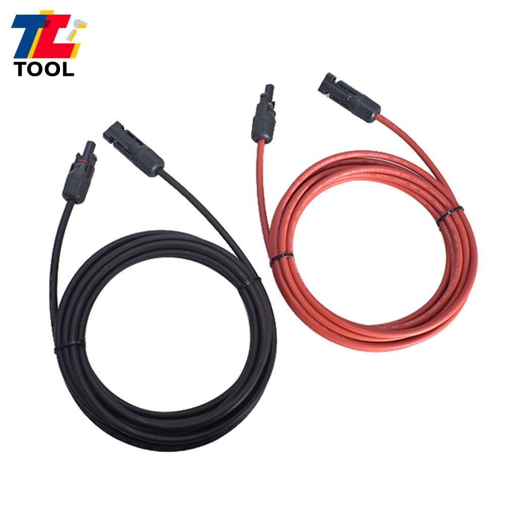 1 Pair 12AWG 15ft Black+Red Solar Panel Extension Cable Wire Connector