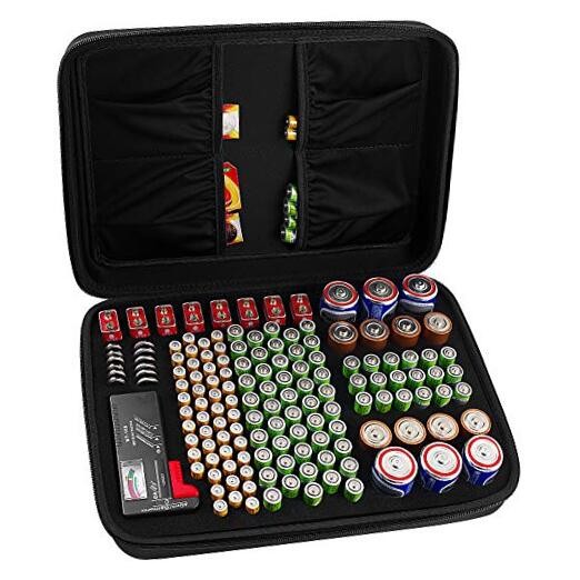 Hard Battery Organizer Storage Box, Carrying Case Bag Holder - Holds 148 Large