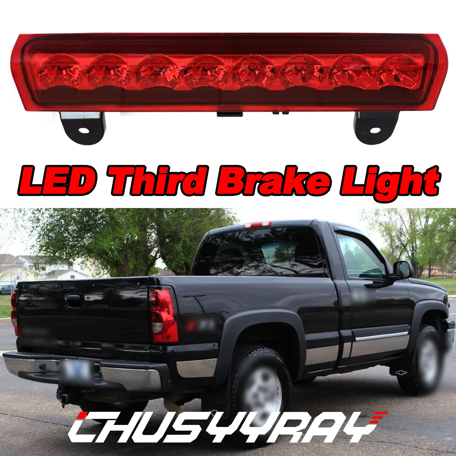 For 2000-2006 GMC Yukon Chevrolet Suburban Black LED 3RD Brake Light Cargo Lamp