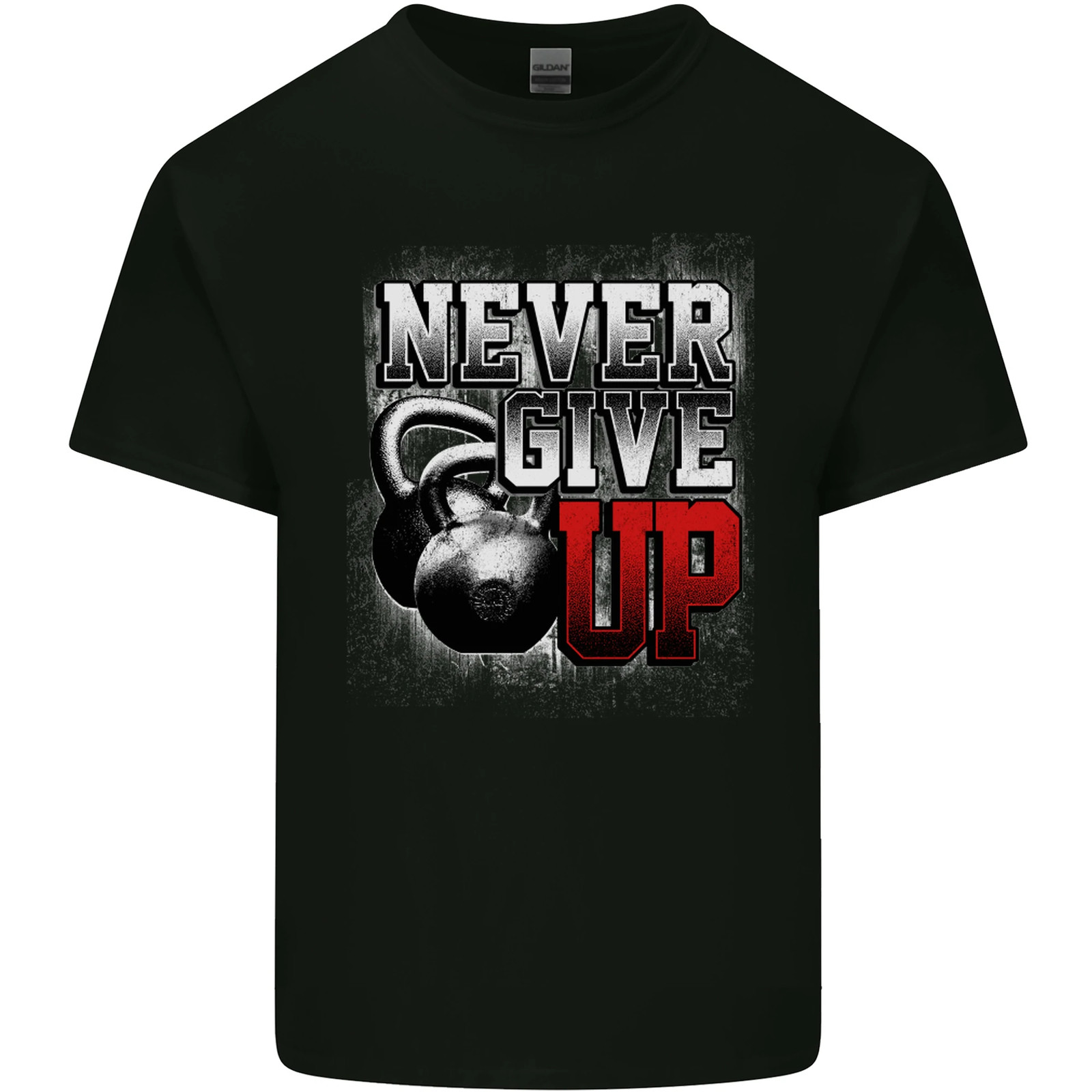 Never Give Up Gym Training Top Bodybuilding Mens Cotton T-Shirt Tee Top