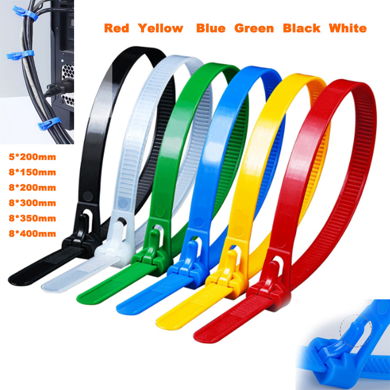 Releasable Reusable Self-Locking Nylon Cable Ties Banding Various Colour / Size