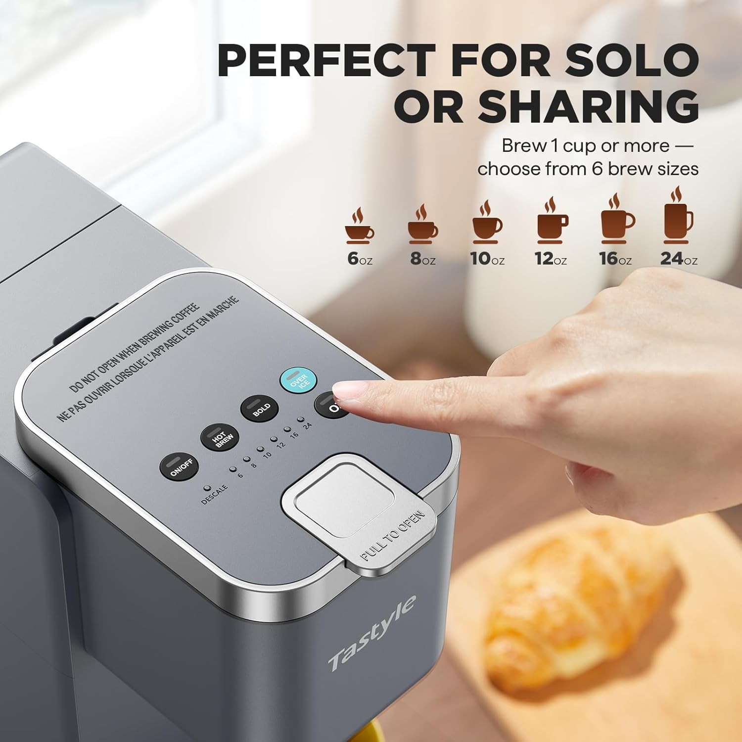 Single Serve Coffee Maker, Iced and Hot Coffee Machine for K Cup & Grounds, Comp