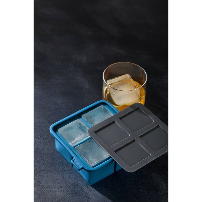 King Cube Ice Cube Tray with Lid: Silicone Whiskey Ice Mold