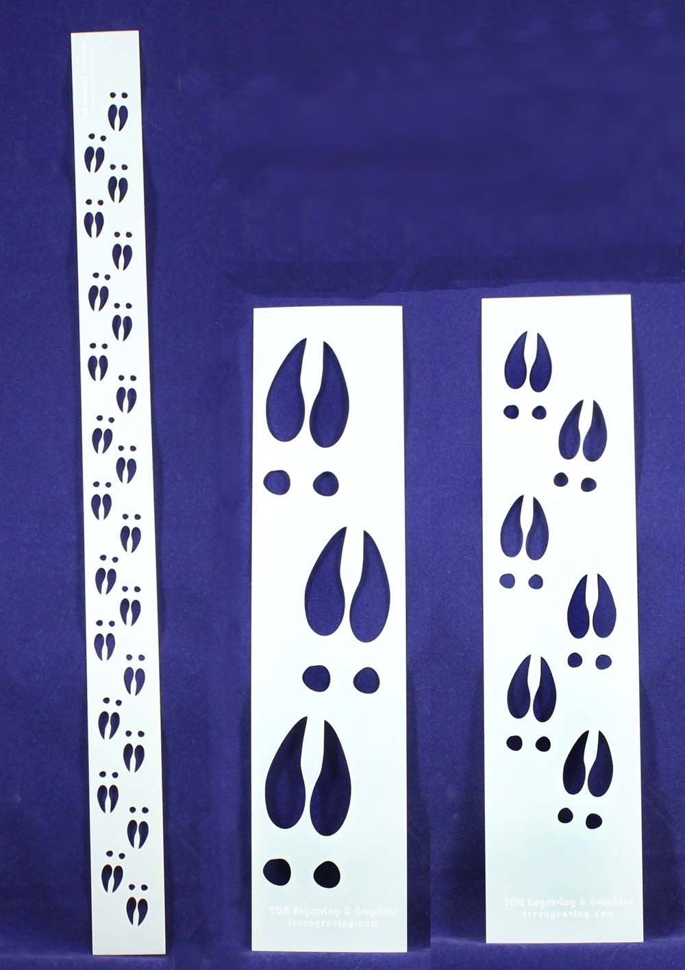 Deer Hoof Tracks- 3 Pc Set- Stencils -14 mil Mylar Painting/Crafts/Borders