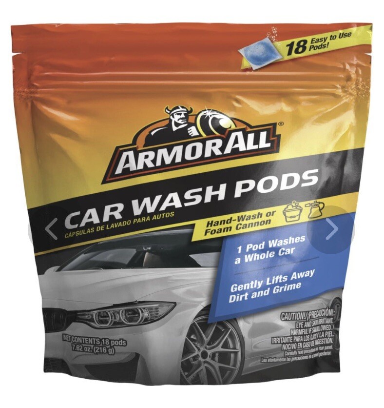 Armor All Car Wash 18 Pods, Pre-Measured, Dissolvable Super-Concentrated Formula
