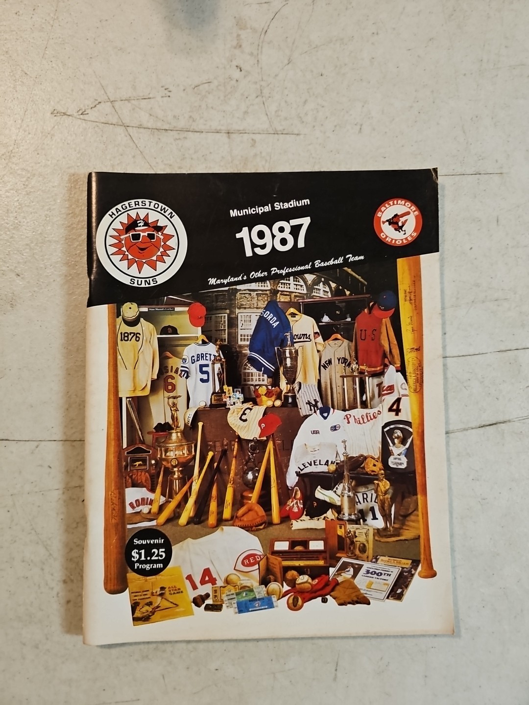 1987 Hagerstown Suns Souvenier Program. Baltimore Orioles Farm System