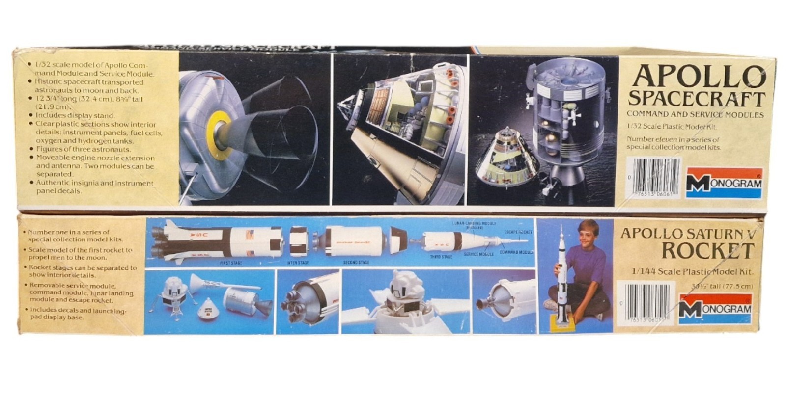 Space : Apollo Saturn V Rocket & Apollo Spacecraft command/service modules kits
