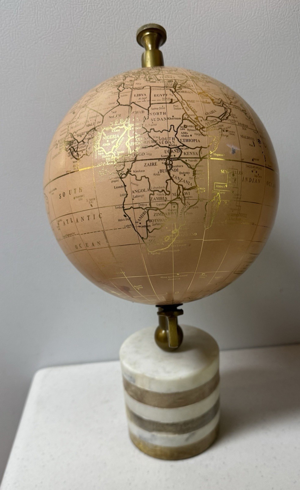 Marble BASE World Globe Dusty Pink 15.5”
