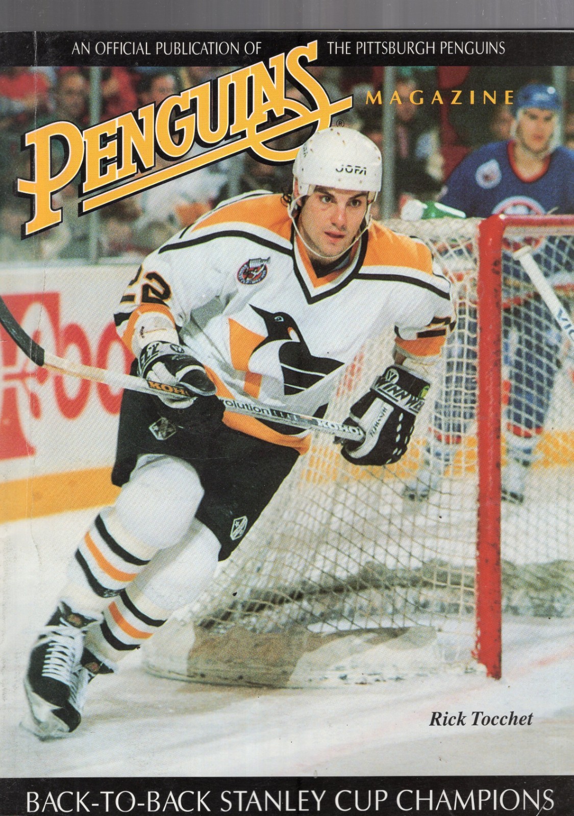 1993 PITTSBURGH PENGUINS vs EDMONTON OILERS NHL HOCKEY PROGRAM-TOCCHET COVER