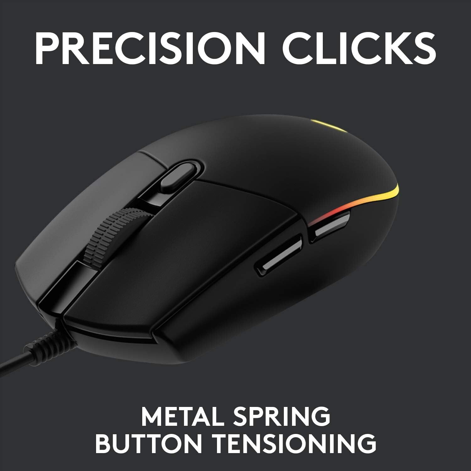Logitech G203 LightSync Wired Gaming Mouse--Black
