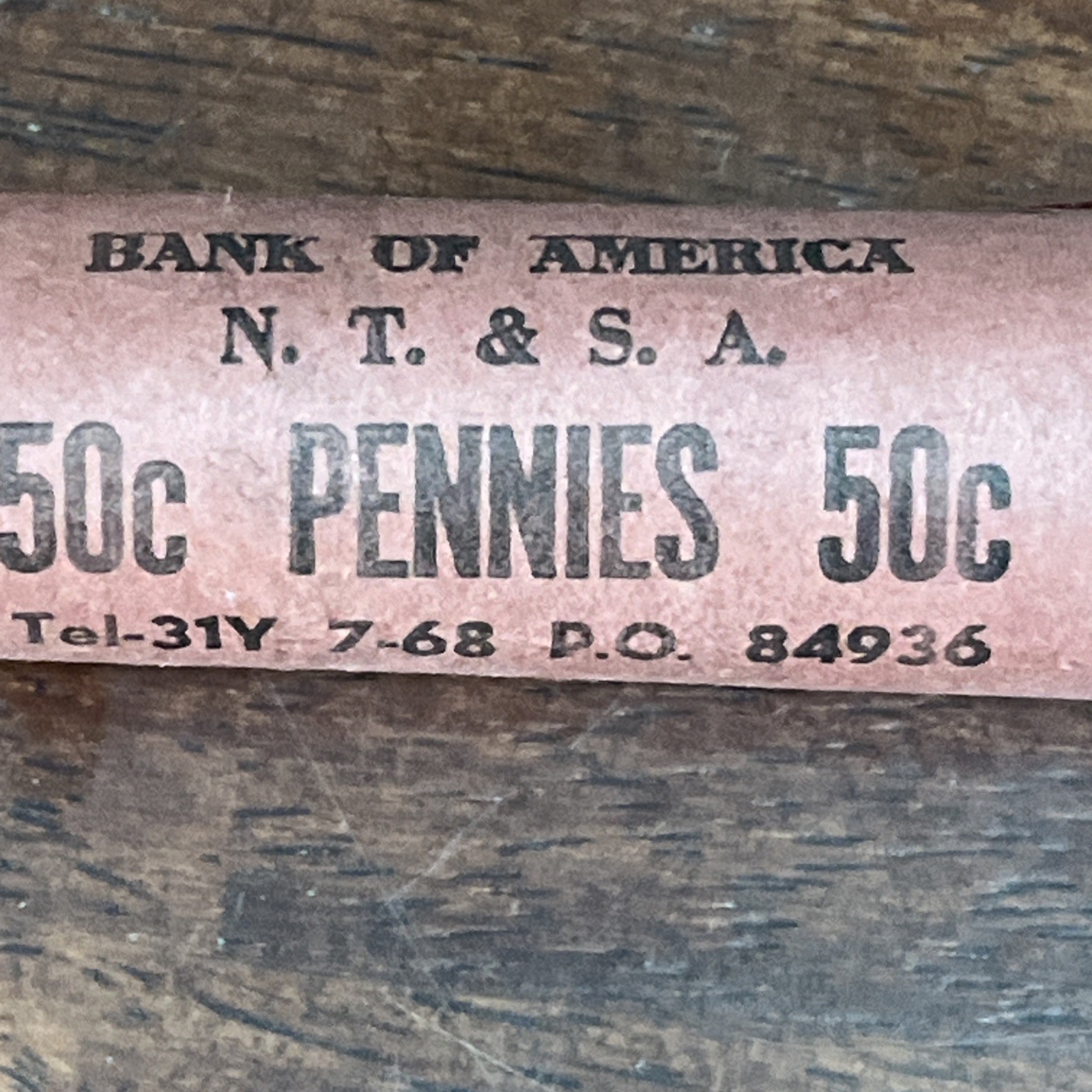 1968-S OBW Cent Roll, Uncirculated Penny Roll-Red Wrapped-Read Description