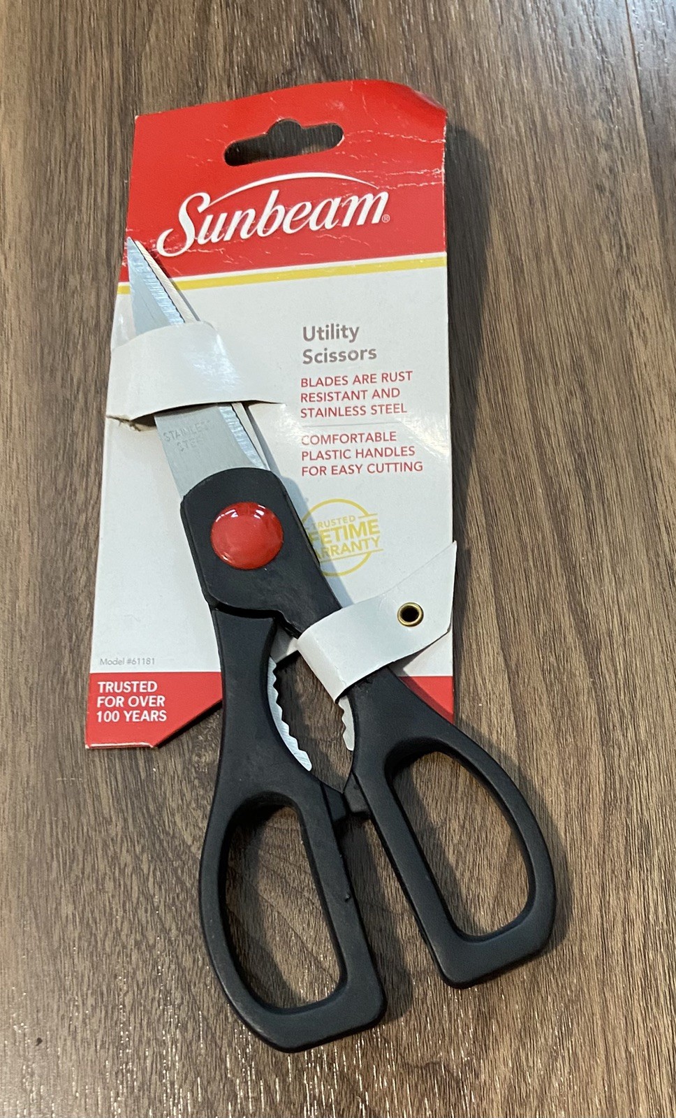 SUNBEAM ALL PURPOSE KITCHEN SHEARS UTILITY SCISSORS STAINLESS STEEL NEW