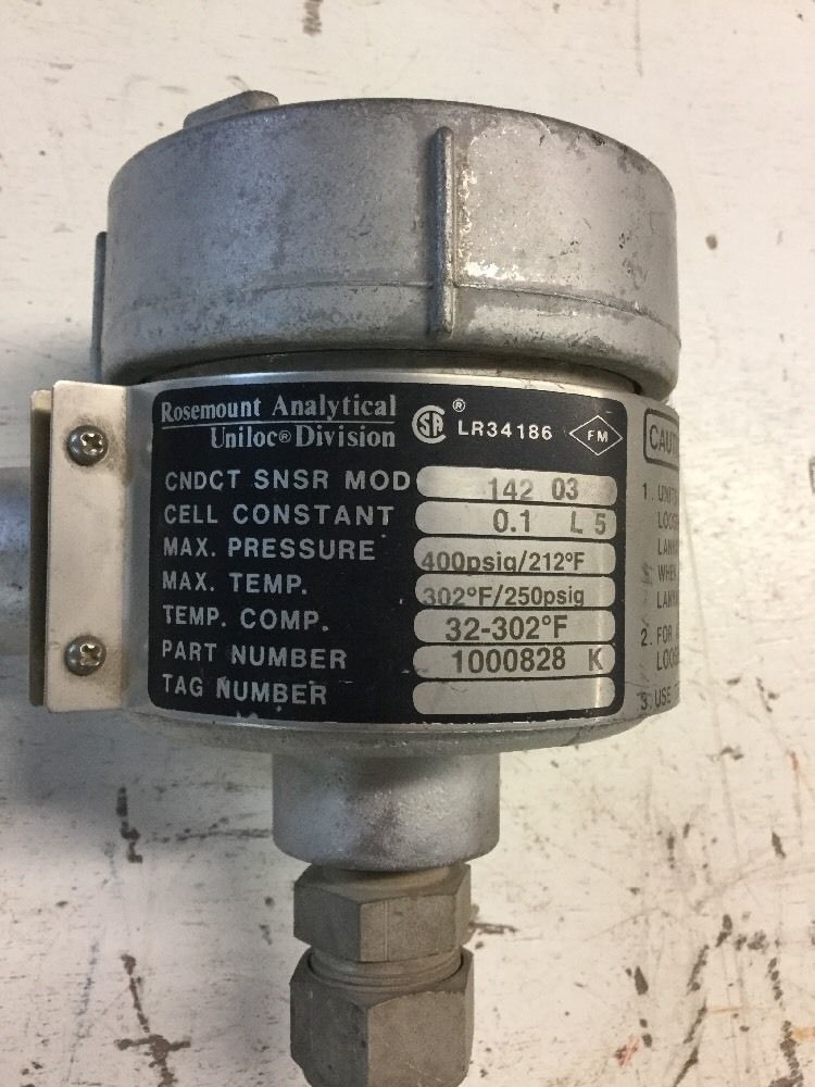 Rosemount Uniloc Division Conductivity Sensor 142-03