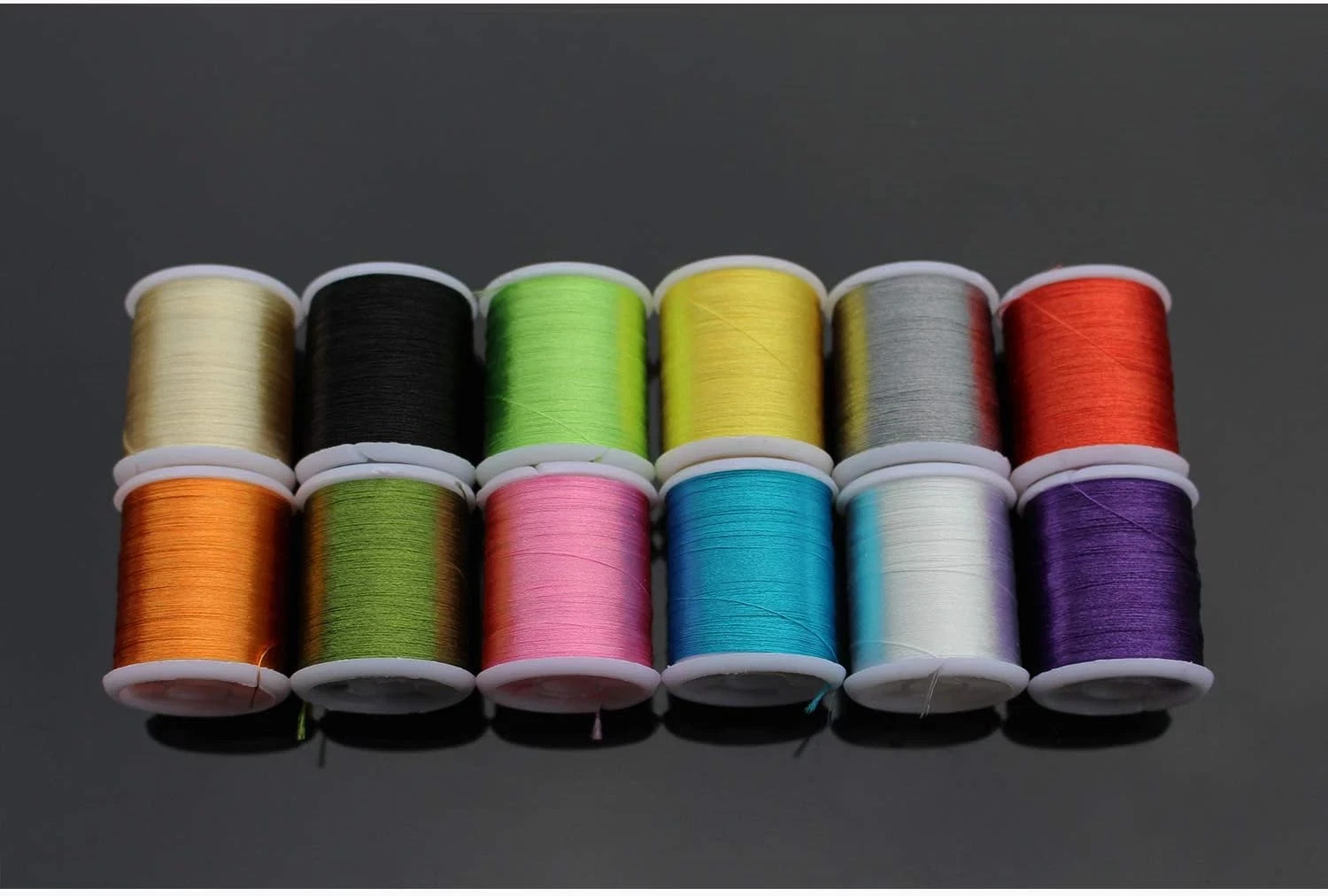 12 Pcs 40 Yards Fly Tying Floss Thread 150D Silky Yarns Salmon Trout Fly Fishing