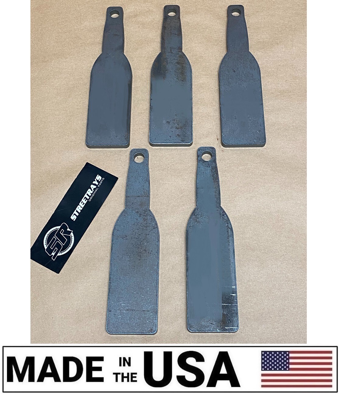 [SR] Practice Shooting Range Target Steel  3/8" Beer Bottle 10" X 2.5" Set Of 5