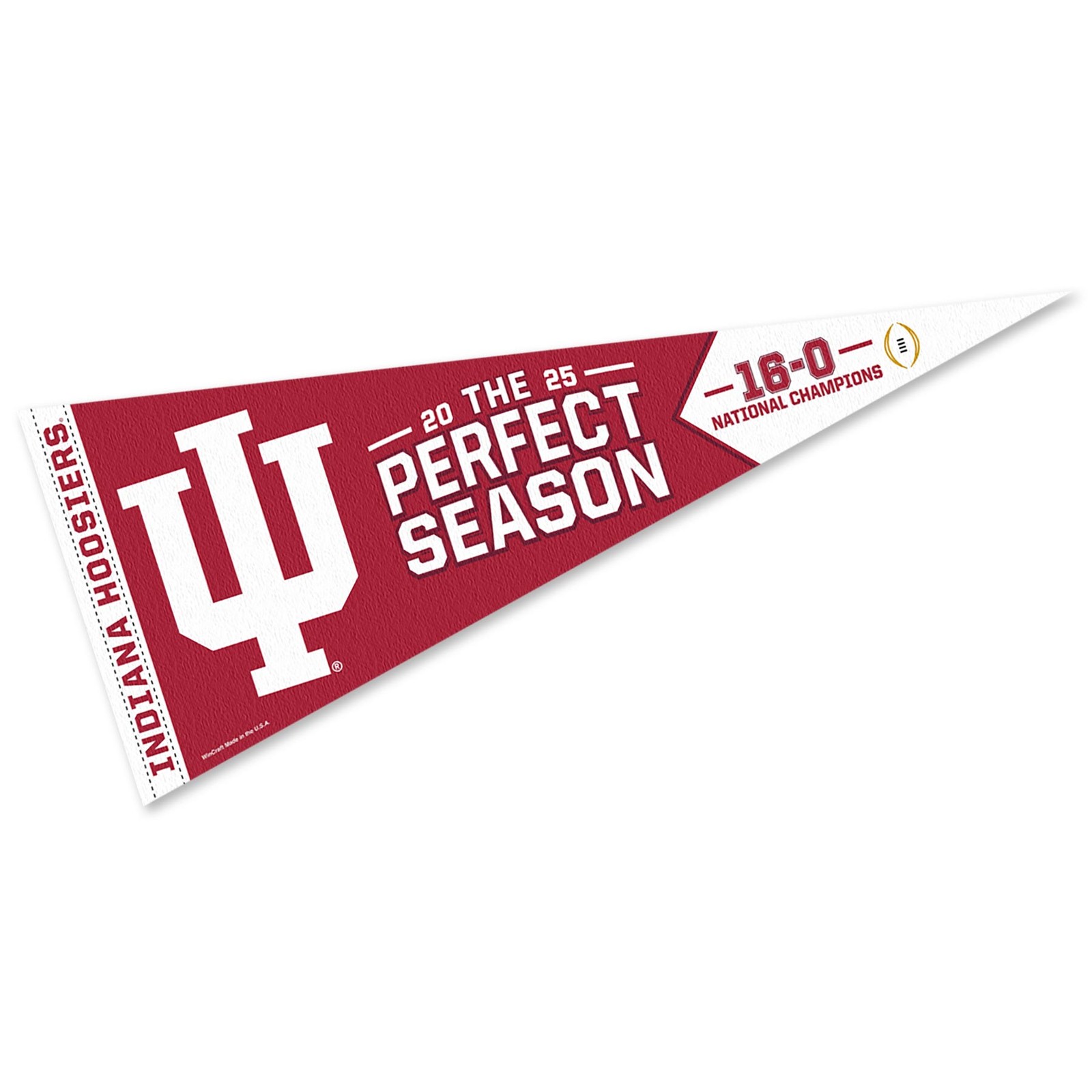 Indiana Hoosiers 2025 National Champions Perfect Season Full Size Pennant
