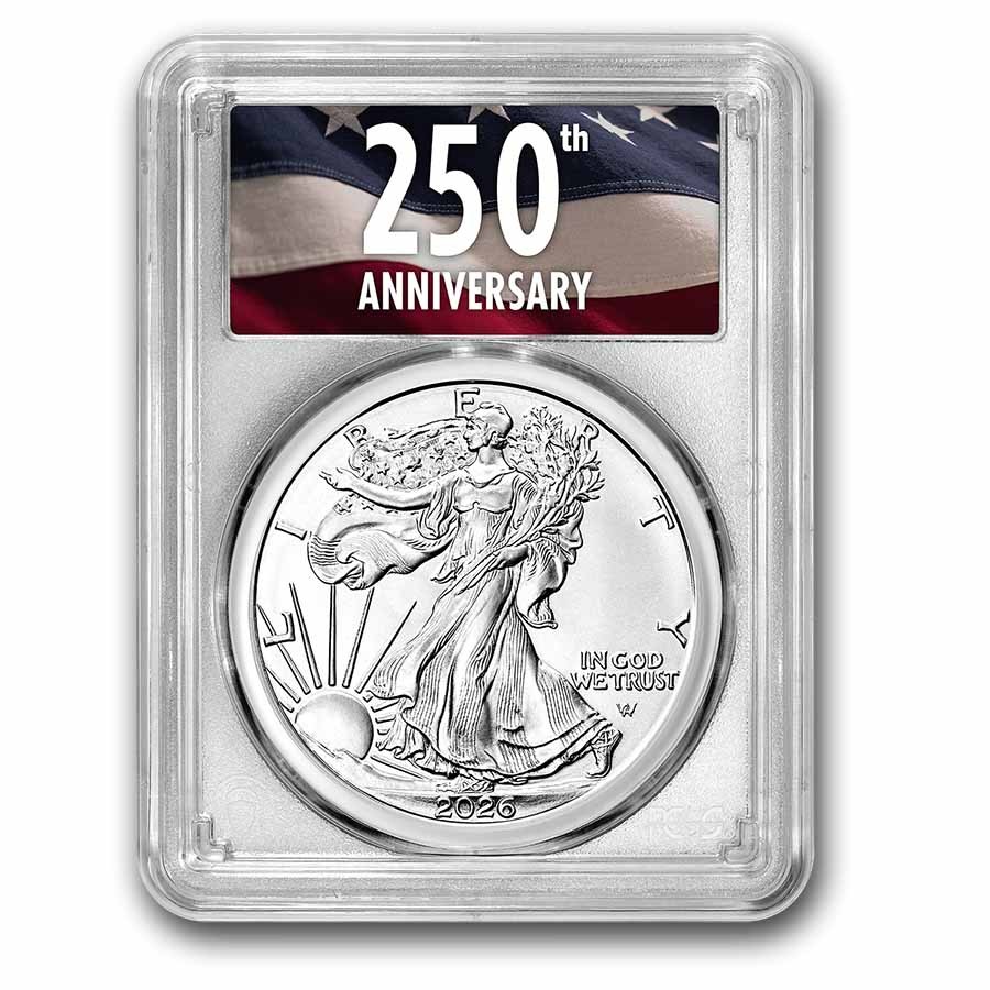2026 American Silver Eagle MS-70 PCGS (FS, 250th Anniv Label)-Pre-Sale