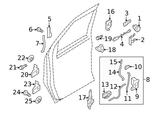 Genuine Ford Handle Outside Rivet W525172-S417