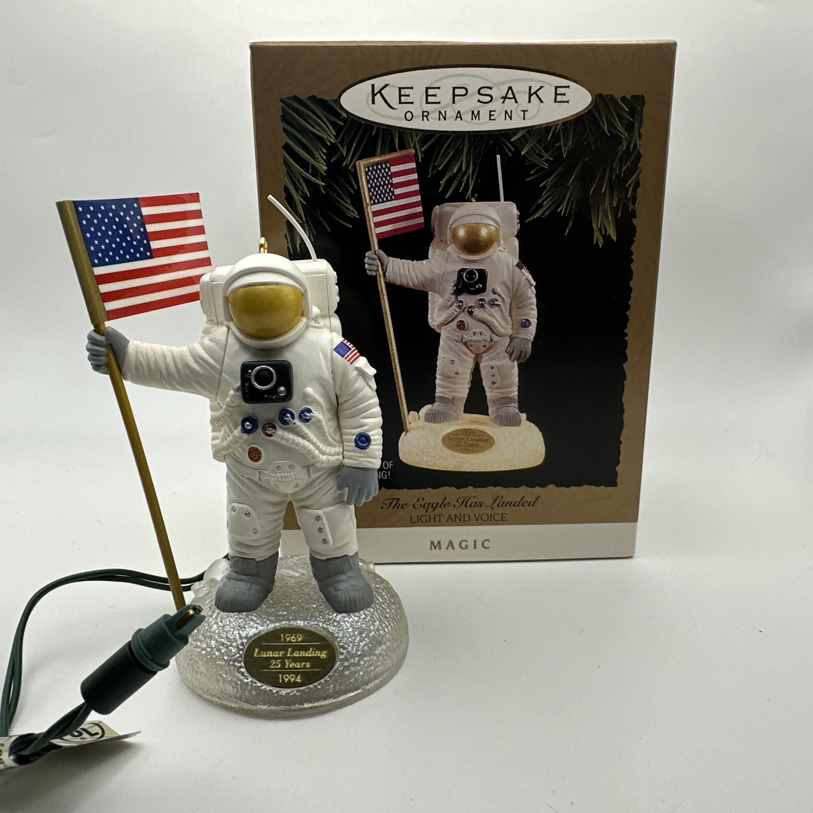 Hallmark Keepsake Ornament The Eagle Has Landed Apollo 11 Magic Light 25th Anniv