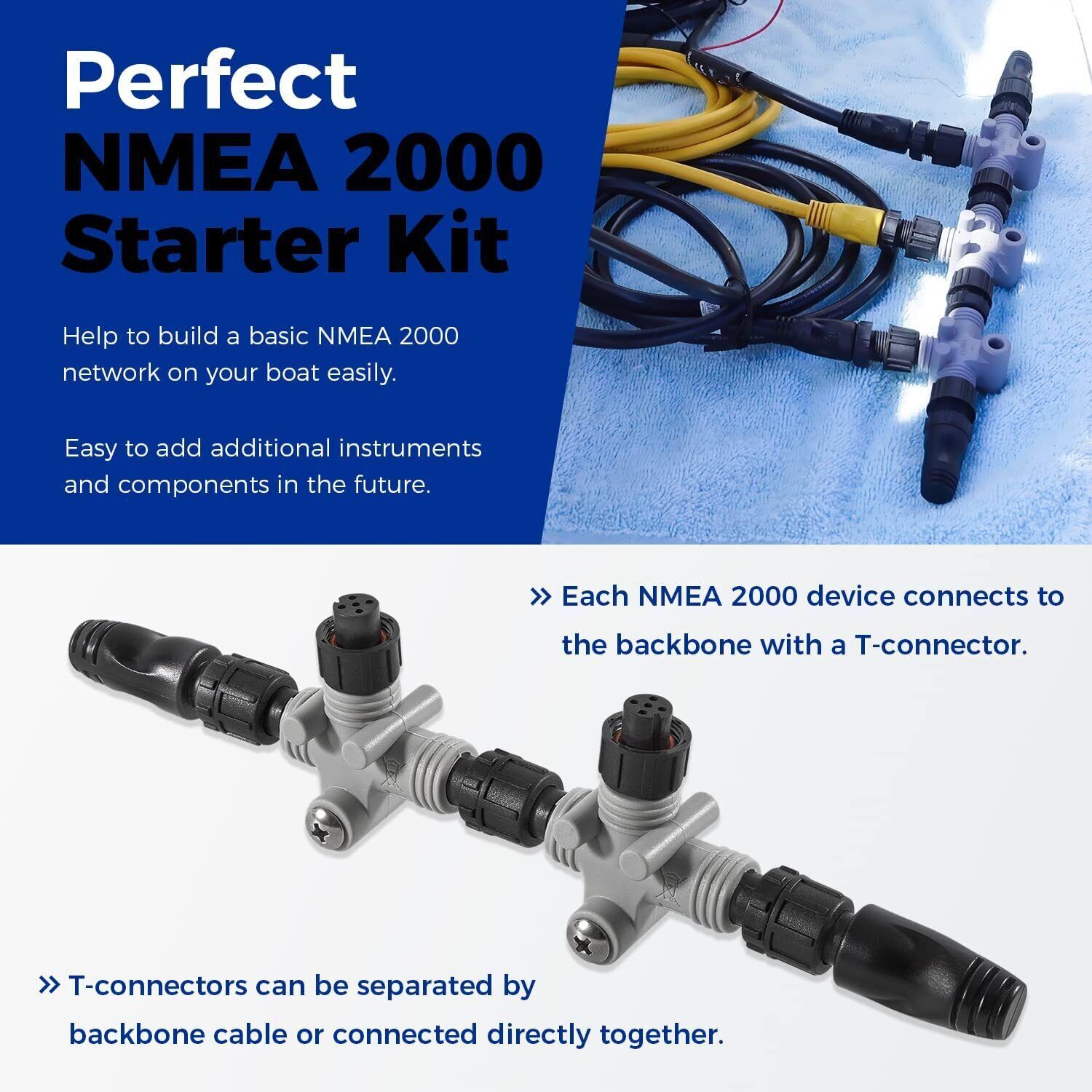 Garmin NMEA 2000 Starter Kit N2K Network Cable Drop/Power/Backbone/Connectors
