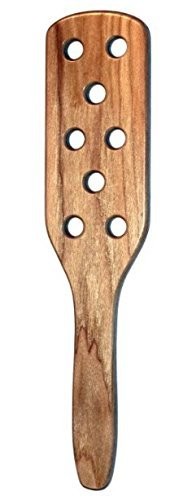 Carpet Beater, Hardwood Paddle with Holes  Clear Finish