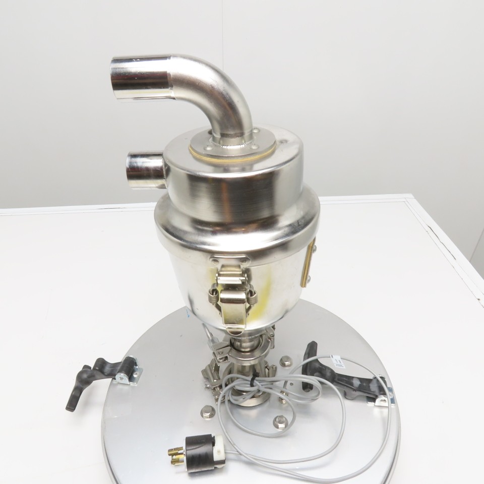 Bulk Powder Granule Unloader Funnel W/ Dust Extraction Hood & Level Sensor