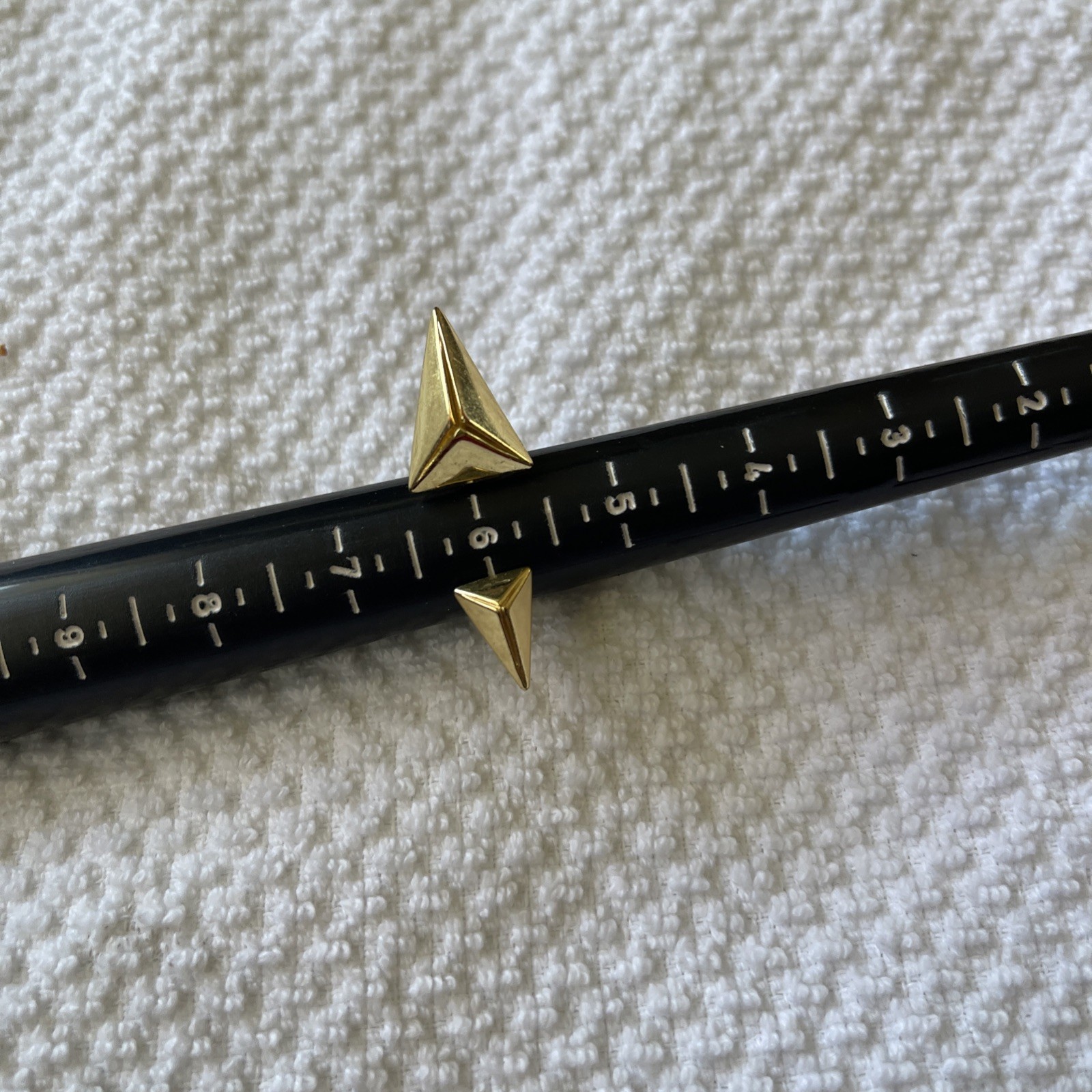 Joomi Lim gold tone Size 6 double pyramid open style ring