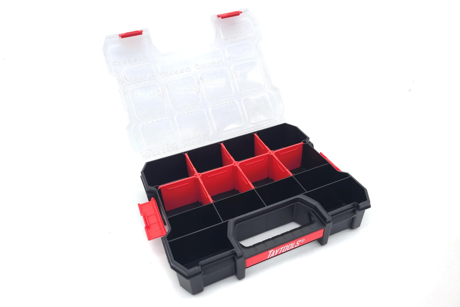 Taytools 14 Compartment Medium Parts Organizer Box - Dual Latch Portable Tool...