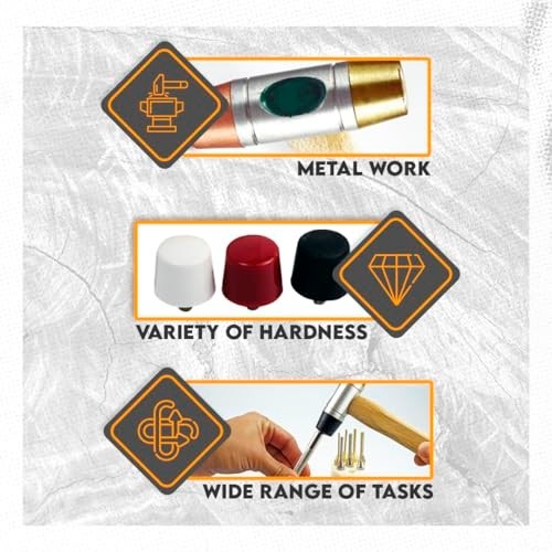 5-in-1 Dual Interchangeable Hammer - Copper & Brass Faces - 9" Gunsmithing Tool