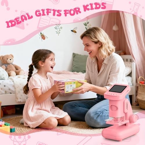 1200X Microscope for Kids, 2 in 1 Handheld & Desktop Digital Microscope with...