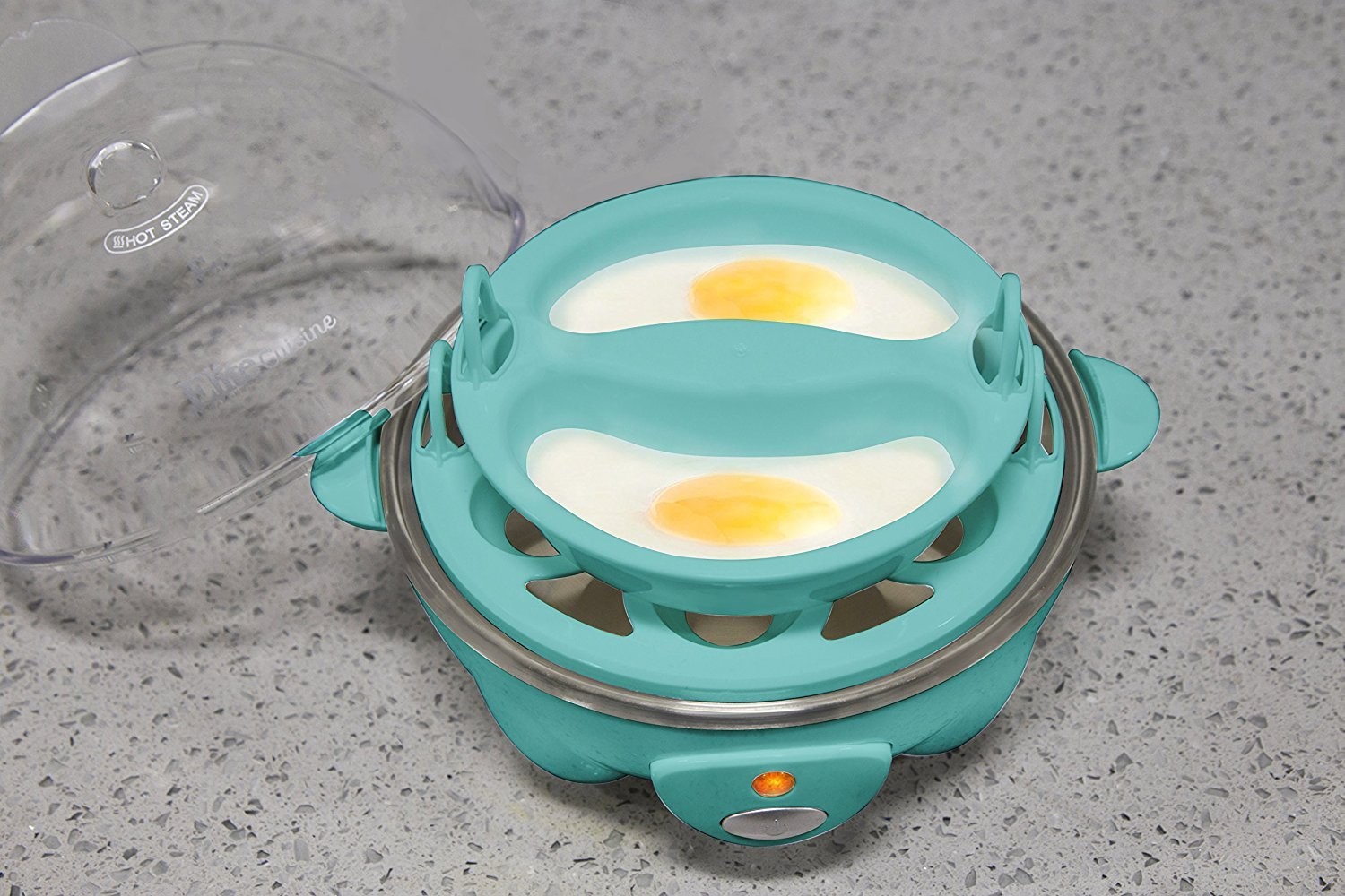 Elite Gourmet Easy Electric 7 Egg Capacity Soft, Medium, 7 Egg, Teal